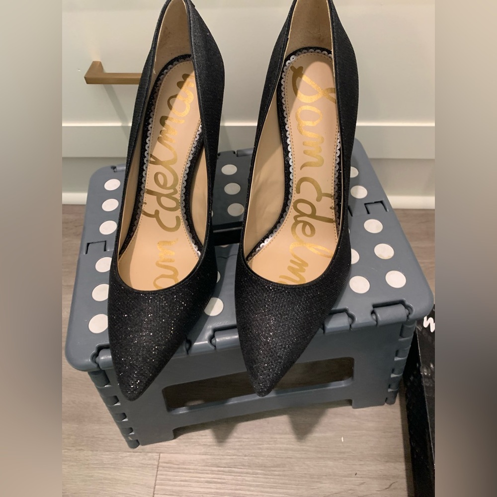 Sam Edelman Black mesh glittery heel